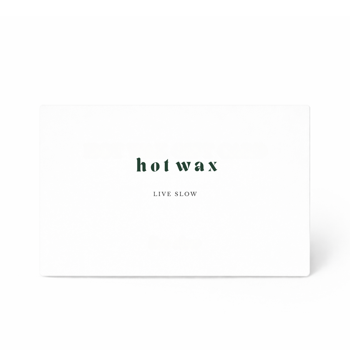 HOT WAX digital gift card with live slow branding