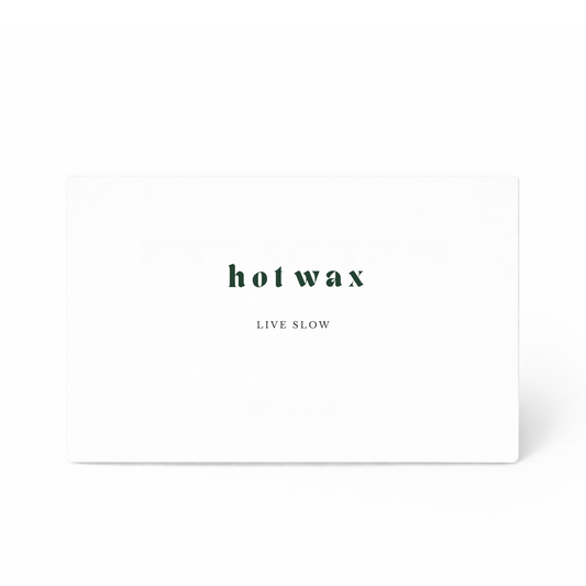 HOT WAX digital gift card with live slow branding